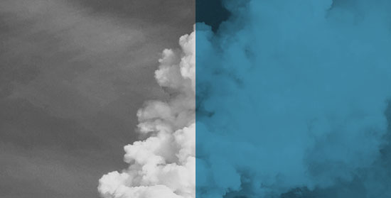 Illustration with picture of smoke on the sky
